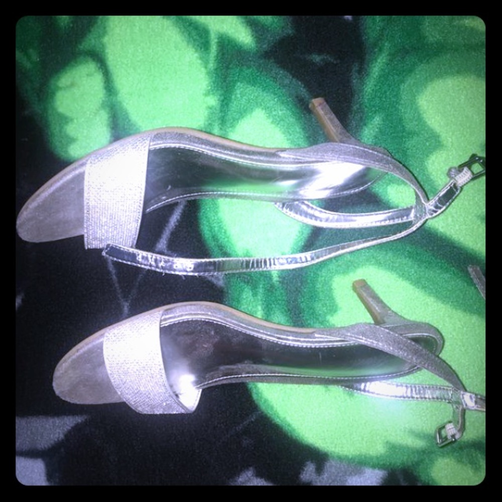 Silver Strap High Heels